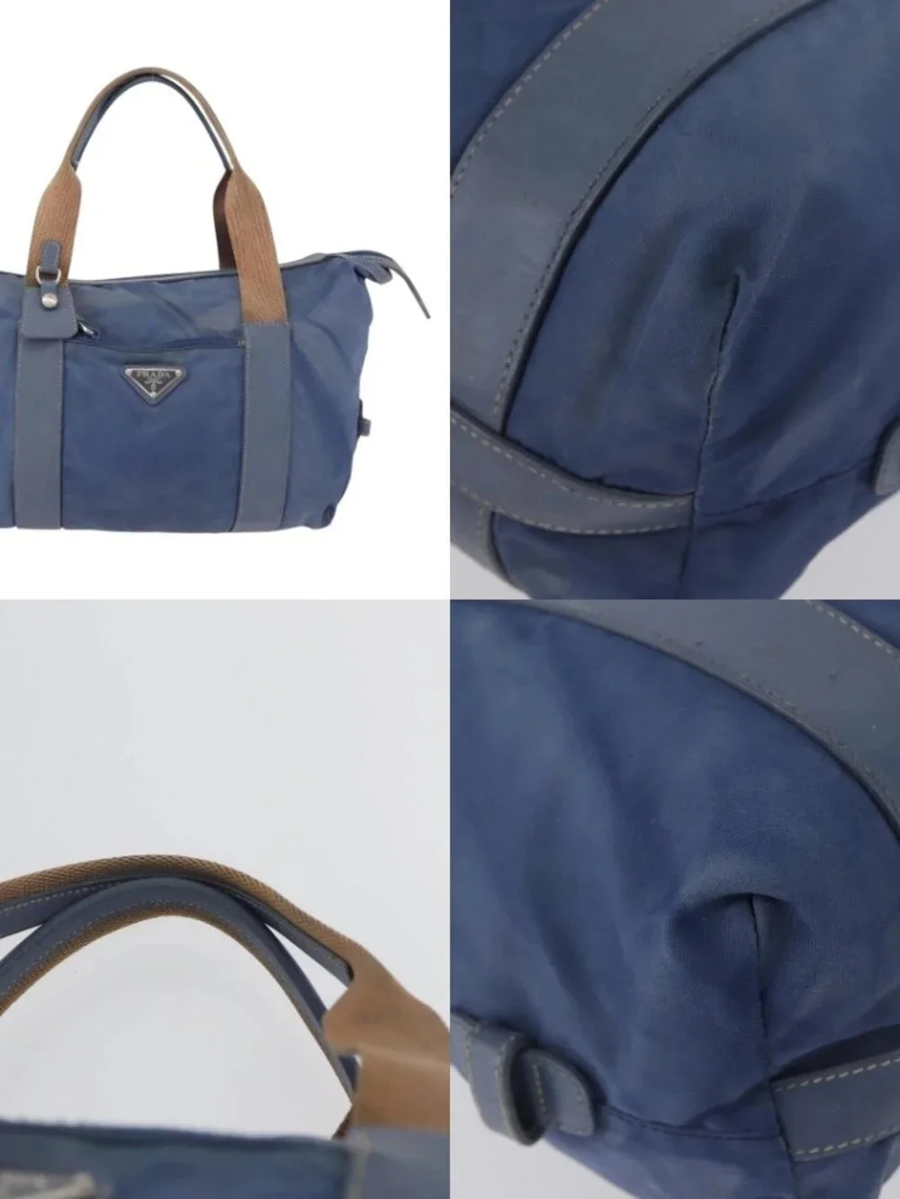 PRADA Hand Bag Nylon Blue Silver Auth mr2051 - Picture 15 of 15